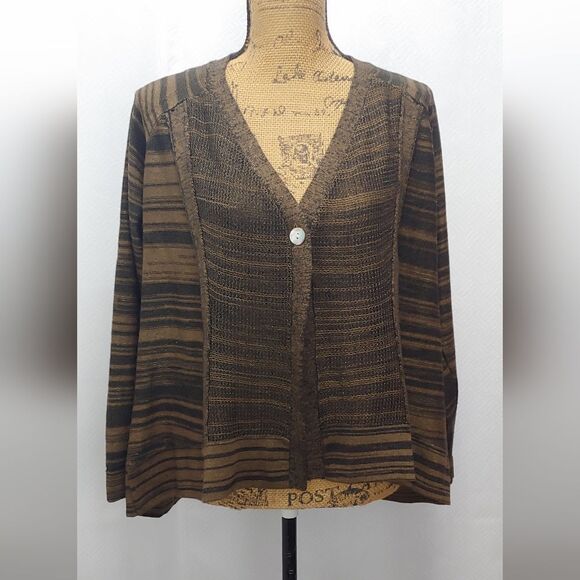 Curio Long Sleeve One Button Cardigan Sz L - Picture 10 of 10